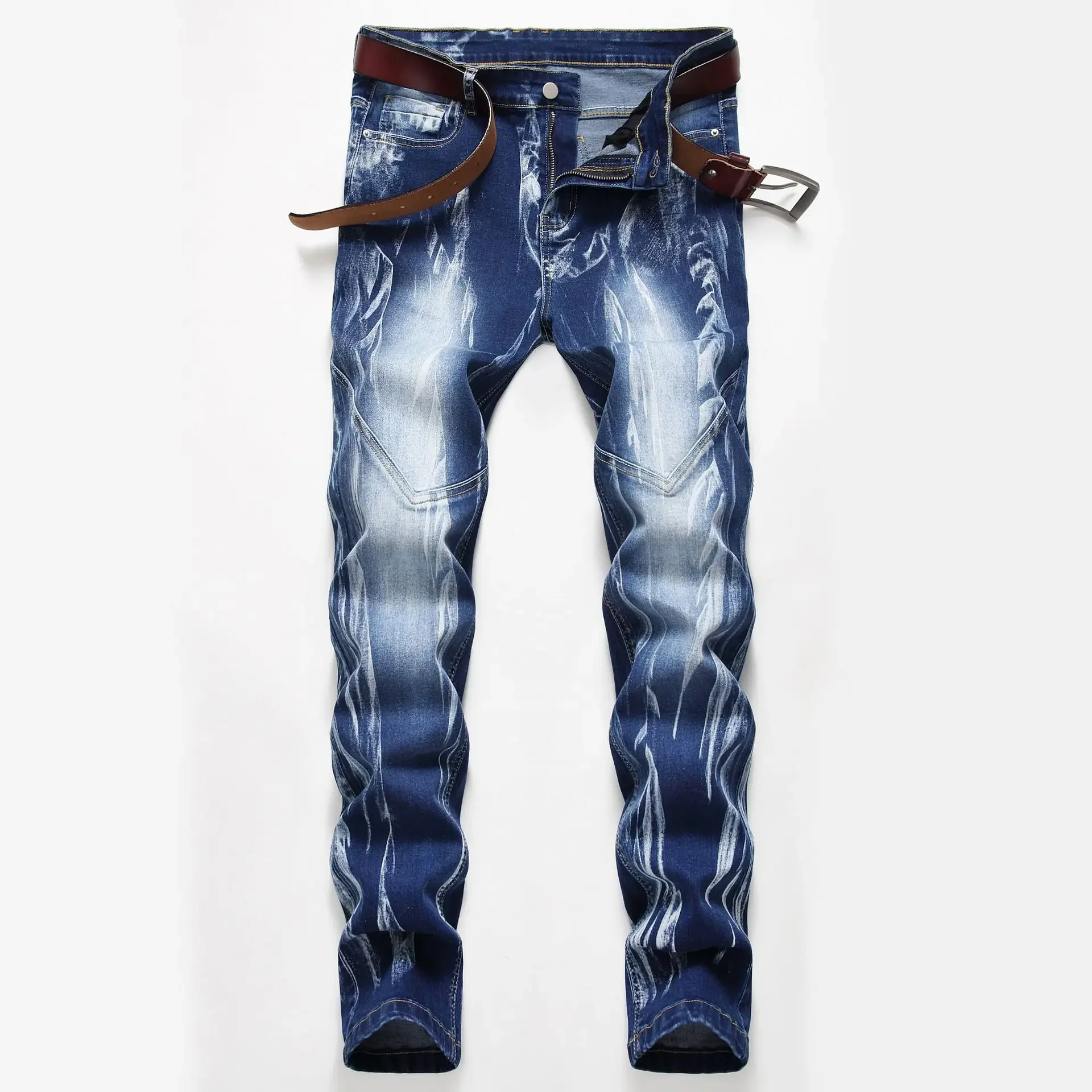 Streetwear Brand Jeans - DenimfjMale-Jeans skinny slim élastiques pour hommes,