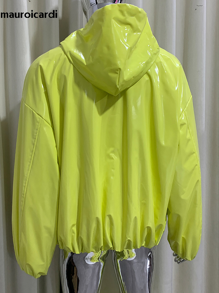 Streetwear Clothing Brands - Veste en cuir brillant surdimensionnée Mauroicardi