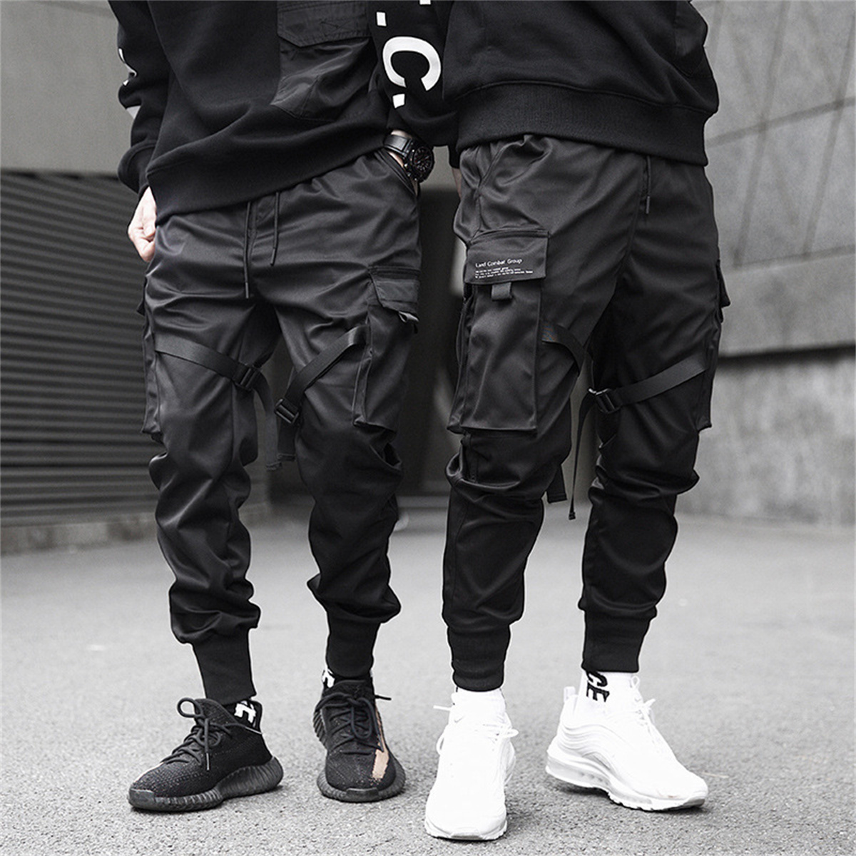 Streetwear Brand Marketing - Pantalon Cargo Hip Hop noir, polyvalent,