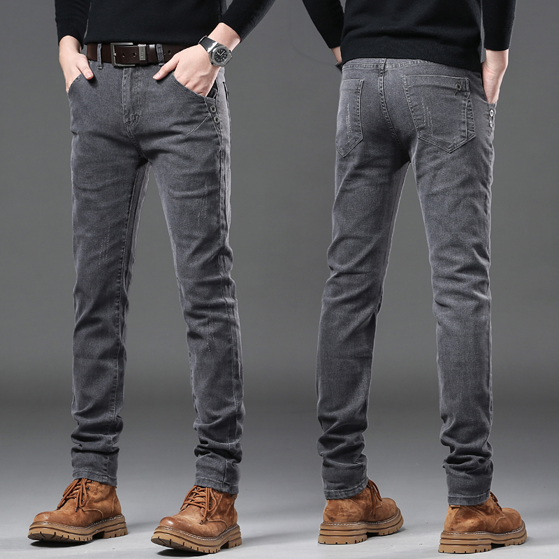 Streetwear Brand Jeans - Jean Slim Coréen Gris Pur pour
