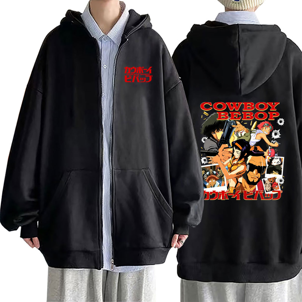 Streetwear Brand Hoodie - Sweat à capuche zippé Anime Cowboy