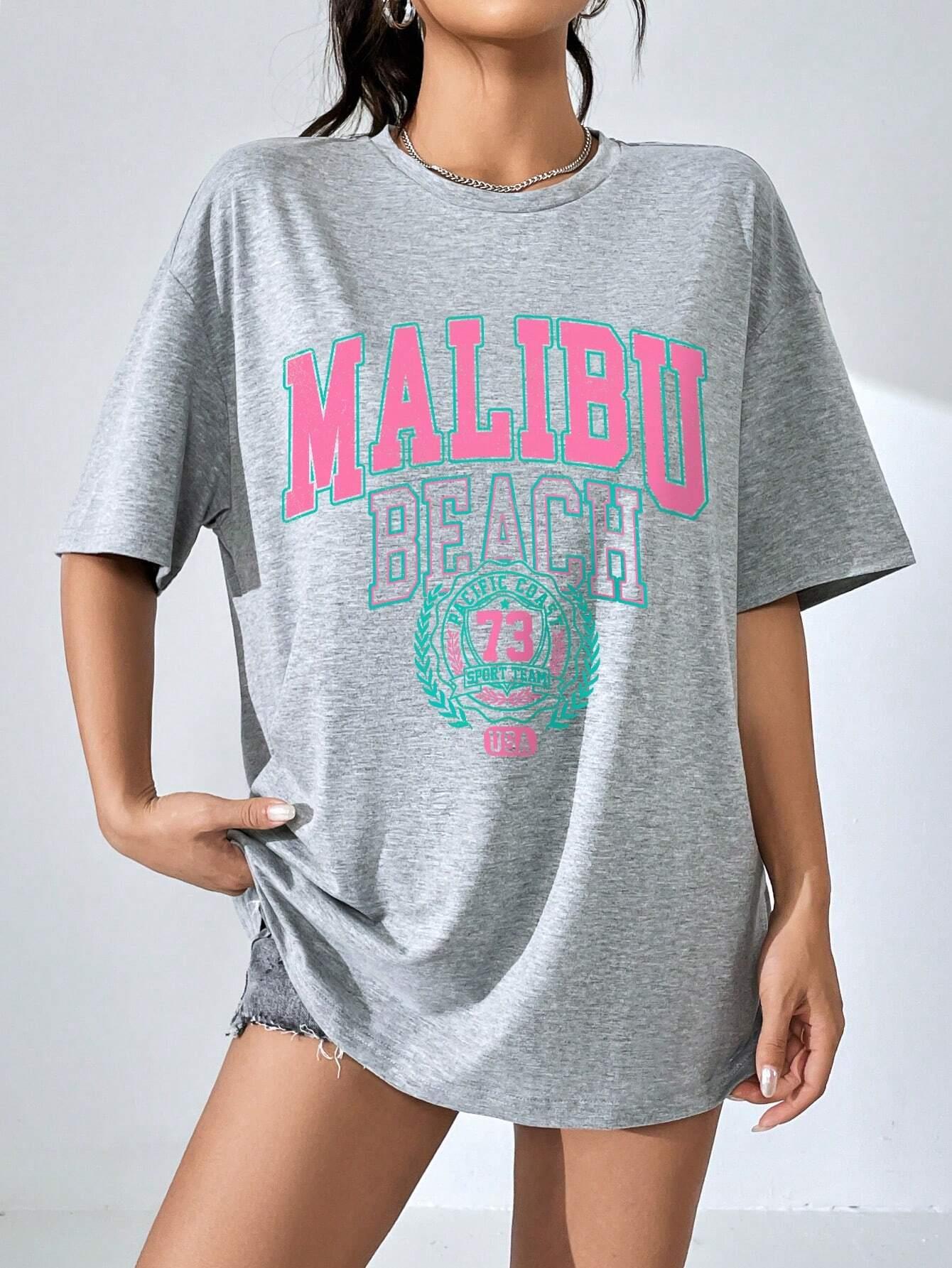 Malibu plage lettre impression - Streetwear Clothing Brands avis et prix