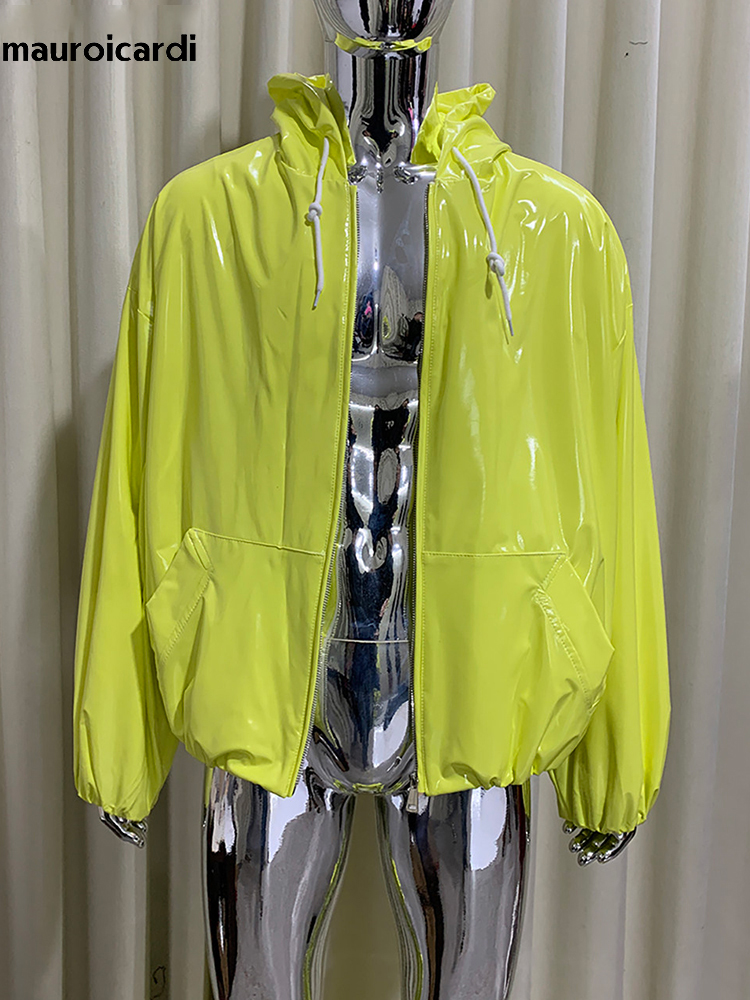 Veste en cuir brillant surdime - Streetwear Clothing Brands avis et prix