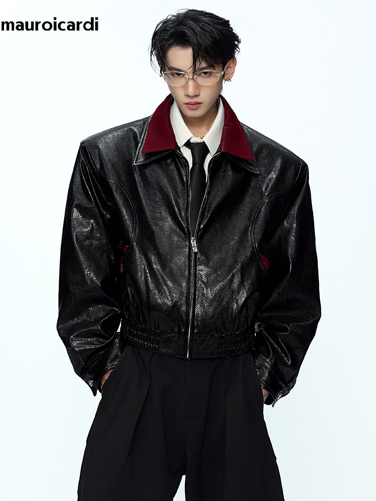 Veste en cuir PU à imprimé ser - Streetwear Clothing Brands avis et prix