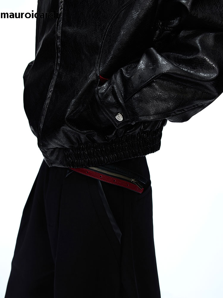 Veste en cuir PU à imprimé ser - Streetwear Clothing Brands avis et prix