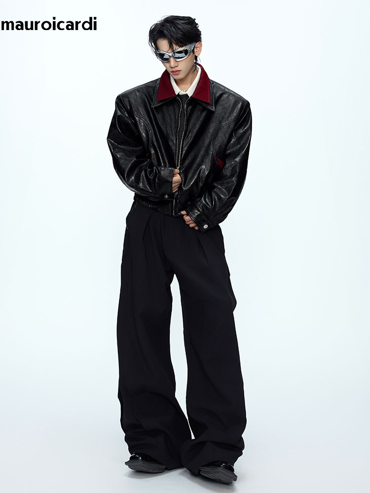 Veste en cuir PU à imprimé ser - Streetwear Clothing Brands avis et prix