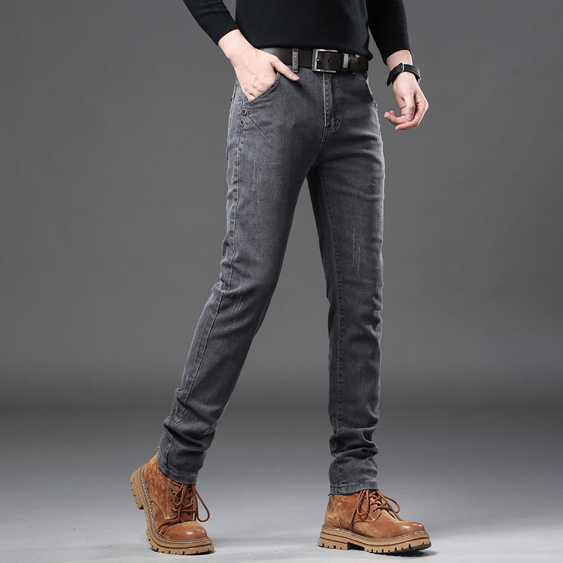 Jean Slim Coréen Gris Pur pour - Streetwear Brand Jeans avis et prix