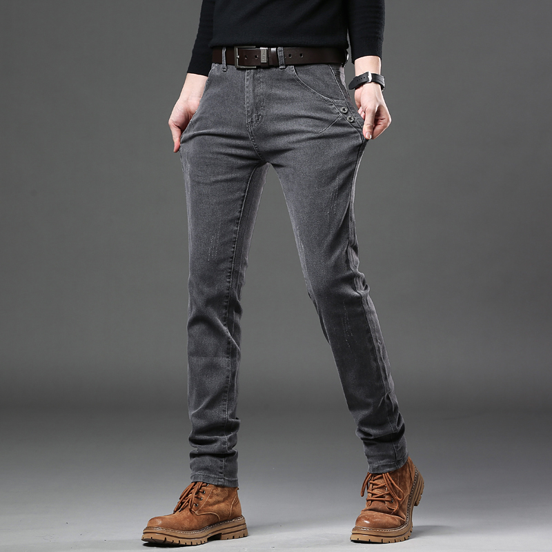 Jean Slim Coréen Gris Pur pour - Streetwear Brand Jeans avis et prix
